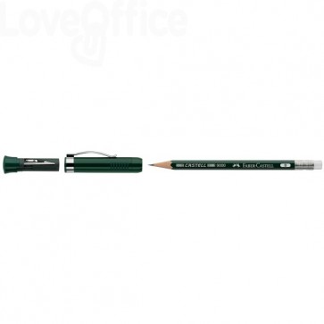 Lapis B con gommino Castell Faber Castell 9000 Extender - set con matita con allungalapis + temperino 