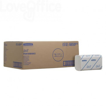 Asciugamani 1 velo SCOTT® Idrosolubili - 21,2x21,5 cm - piegatura V - 300 fogli per fascetta (conf.15 fascette)