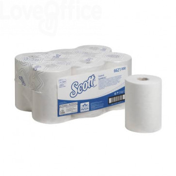 Asciugamani intercalati SCOTT® in carta Bianco - 6621 (confezione da 6 rotoli)