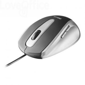 Mouse ottico a 5 tasti 1000 dpi Trust EasyClick Grigio/nero Con cavo - 16535