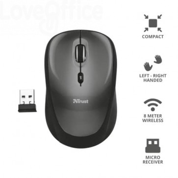 Mouse ottico wireless Trust Yvi Nero
