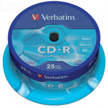 CD Verbatim - CD-R - 700 Mb - 52x - Extra Protection - Spindle (conf.25)