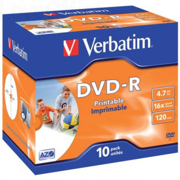 DVD Verbatim Verbatim - DVD-R - 4,7 Gb - 16x - Stampabile - Jewel case - 43521 (conf.10)