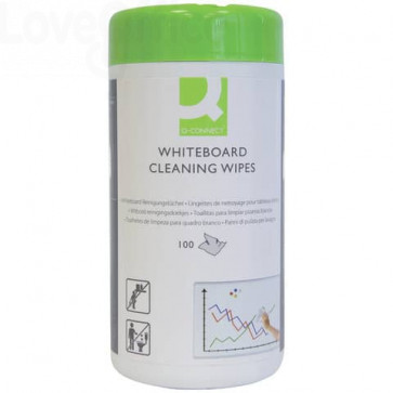 Salviette detergenti per lavagne Bianche Q-Connect - Barattolo - KF17449A (conf.100 salviette)