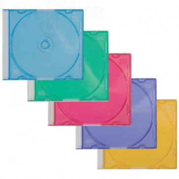 Porta CD/DVD Q-Connect Slim Case standard sp. 5 mm colori assortiti - KF04384 (conf.25)