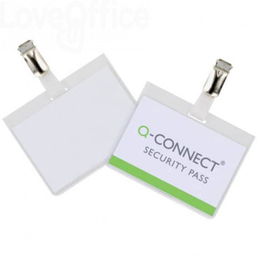 Portabadge Q-Connect 90x60 mm con clip apertura laterale - KF01562 (conf.25)