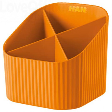 Portapenne X-LOOP HAN in polipropilene con 4 scomparti Arancione 17230-51