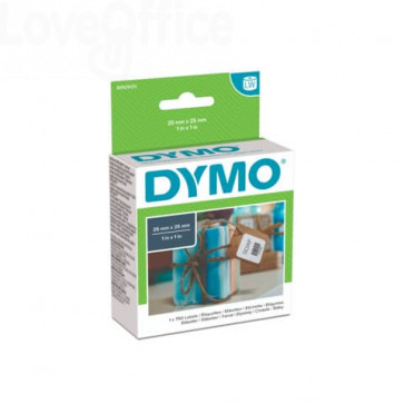 Etichette per Dymo LabelWriter removibili - 25x25 mm - Bianco - S0929120 (Rotolo da 750 etichette)