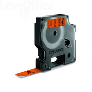 Etichette Dymo D1 Durable - 12 mm x 3 m - nero/arancione 