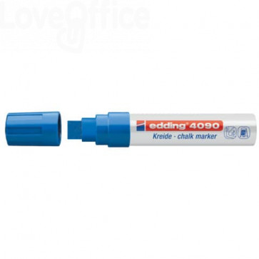 Pennarello per lavagna Blu Edding 4090 - A Gesso Liquido - Scalpello - 4-15 mm