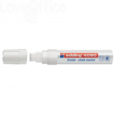 Pennarello per lavagna Bianco Edding 4090 - A Gesso Liquido - Scalpello - 4-15 mm