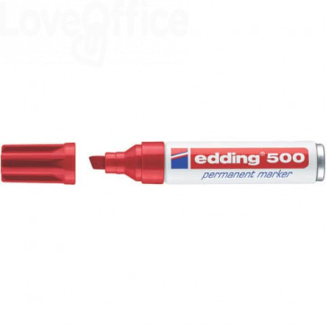Pennarello indelebile Rosso Edding 500 - scalpello - 2-7 mm