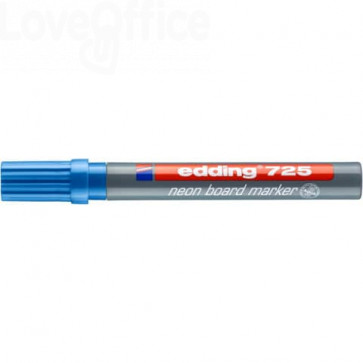 Pennarello per lavagna neon Blu - Edding 725 fluo - scalpello - 2-5 mm
