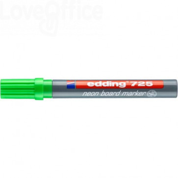 Pennarello per lavagna neon Verde - Edding 725 fluo - scalpello - 2-5 mm