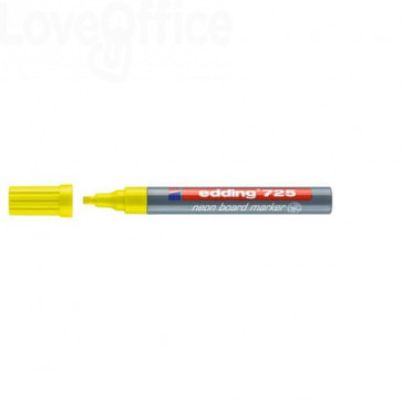 Pennarello per lavagna neon Giallo - Edding 725 fluo - scalpello - 2-5 mm