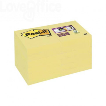 Foglietti riposizionabili Post-it® Super Sticky Canary™ - 51x51 mm - Giallo canary (conf.12)
