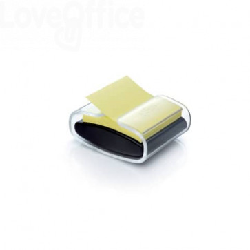Dispenser Post-it® per foglietti adesivi 76x76 mm Z-Notes - PRO - Nero e Trasparente +1 blocchetto 90 fogli Giallo Canary™