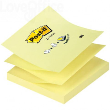 Ricariche foglietti Post-it® Super Sticky - Z-Notes - 76x76 mm (conf.12 blocchetti da 100 fogli Giallo Canary™)