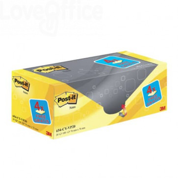 Foglietti Post-It® Notes Giallo Canary™ Value Pack - 76x76 mm - Giallo Canary - 654Cy-Vp20 (Conf.20)