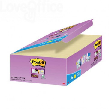 Foglietti Post-it® Super Sticky - 48x48 mm (conf.24 blocchetti da 90 fogli Giallo Canary™)