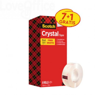 Nastri adesivi Scotch® Crystal 600 - 19 mm x 33 m - superTrasparente (conf.8)