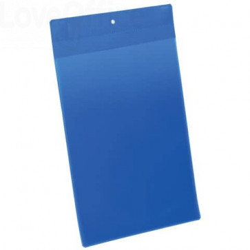Tasche per identificazione Durable con magneti al neodimio Blu - esterno mm. 22,3x36,8 cm - inserto A4 verticale - 174707 (conf.10)