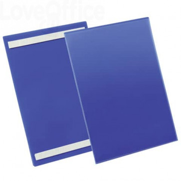Tasche per identificazione Durable con bande adesive Blu - esterno mm. 23,3x 31,3 cm - inserto A4 verticale - 179707 (conf.50)