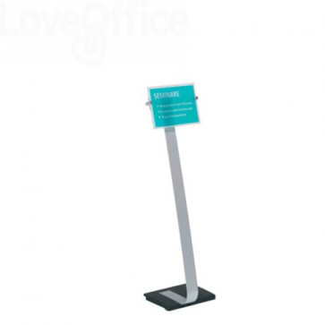Espositore da pavimento Crystal Sign Stand Durable - A4 - 109 cm - Argento metallizzato - 4818-23