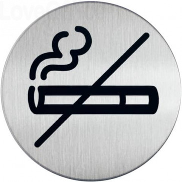 Pittogramma in acciaio Durable rotondo - area non fumatori - ø83 mm - 4911-23
