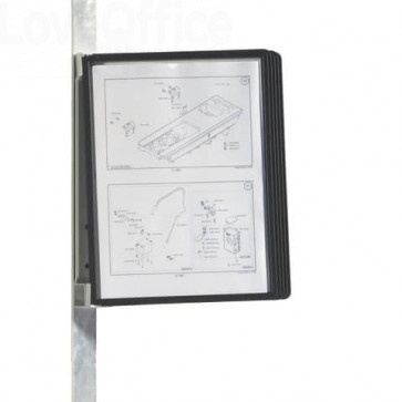 Leggio da parete con Dorso magnetico Vario® Magnet Wall 5 Durable - 5 pannelli - A4 - Nero