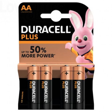 Batterie alcaline Duracell Plus Power Stilo 1500 mAh AA - DU0100 (conf.4)