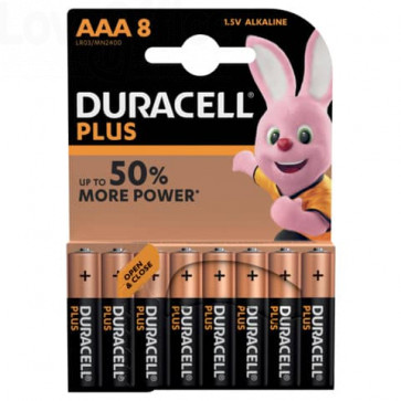 Batterie alcaline Duracell Plus Power Ministilo 2400 mAh AAA - DU0210 (conf.8)