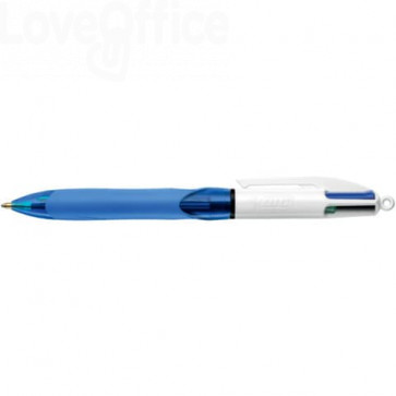 Penna a sfera 4 Colori Bic Colours™ grip - Penna a scatto 4 colori - fusto Blu traslucido - 1 mm - 8871361