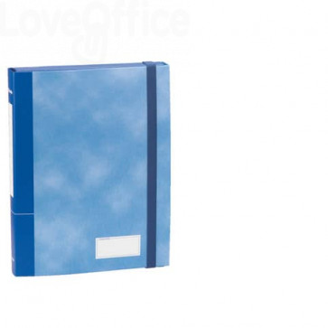 Cartella con elastico Essential Esselte - Dorso 4 - 25x32 cm - Blu nuvolato