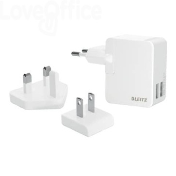 Caricatore universale Duo USB Leitz Complete Esselte - 100~240 V (presa Tipo C) - Bianco - 65200001