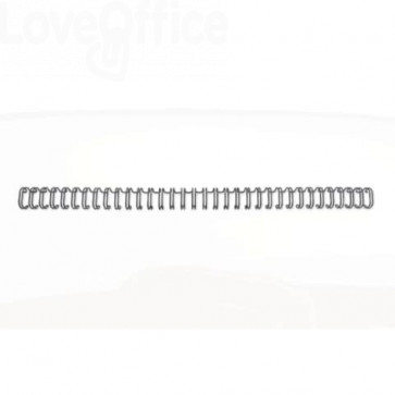 Spirali metalliche a 34 anelli GBC Wirebind 9 mm - fino a 85 fogli - A4 - Nero - RG810610 (conf.100)