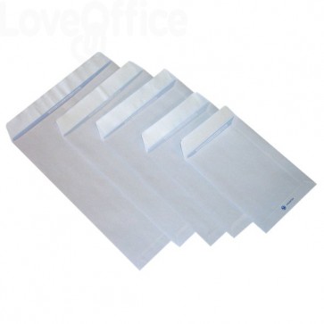 Buste a sacco con strip Pigna - Bianco - 30x40 cm - 100 g/m² - strip - 0029552 (conf.500)