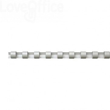 Dorsi plastici a 21 anelli Fellowes - 6 mm - 20 fogli - Bianco - 5345005 (conf.100)