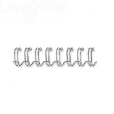 Dorsi metallici a 34 anelli Fellowes - 6 mm - 35 fogli - Argento - 54450 (conf.100)