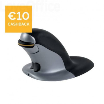 Mouse verticale FELLOWES Penguin® Wireless Nero/Argento grande 9894501