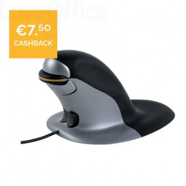 Mouse verticale FELLOWES Penguin® medio con filo Grigio/nero 9894601
