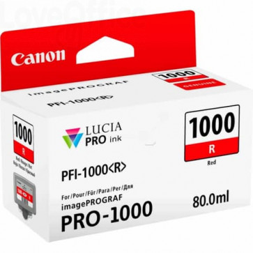 Cartuccia Originale Canon Ink-jet 0554C001 - PFI-1000R - 80 ml - Rosso