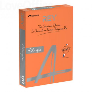 Carta colorata A4 Arancio INTERNATIONAL PAPER Rey Adagio 80 g/m² (risma 500 fogli)