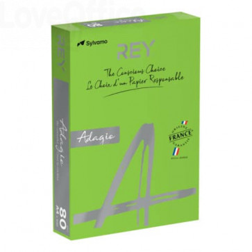 Carta colorata A4 Verde intenso INTERNATIONAL PAPER Rey Adagio 80 g/m² (risma da 500 fogli)