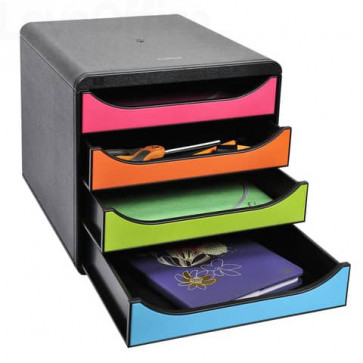Cassettiera 4 cassetti Big-Box Classic arlecchino per A4+ 34,7x27,8x26,7 cm 310498D