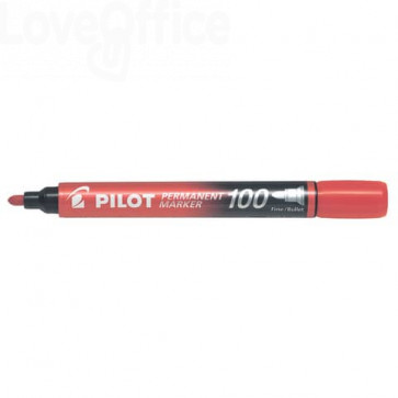 Pennarello indelebile Rosso Pilot Permanent Marker 100 punta tonda 4,5 mm 2707