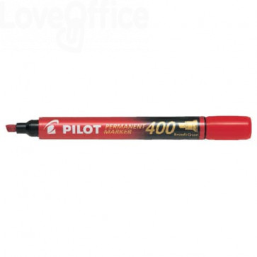 Pennarello indelebile Rosso Pilot Permanent Marker 400 punta a scalpello 4,5 mm 2712