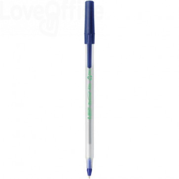Penne ecologiche con cappuccio BIC Round Stic ECOlutions 1 mm Blu (conf.60)