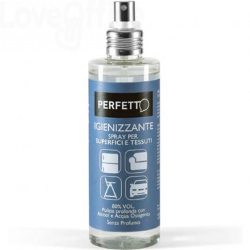 510 Spray igienizzante per superfici e tessuti Perfetto Alcool 80% - senza  profumo - flacone 200 ml - 12830 7.30 - Pulizia e Igiene - LoveOffice®