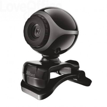 Webcam EXIS Trust con microfono integrato - Nero/Argento 17003